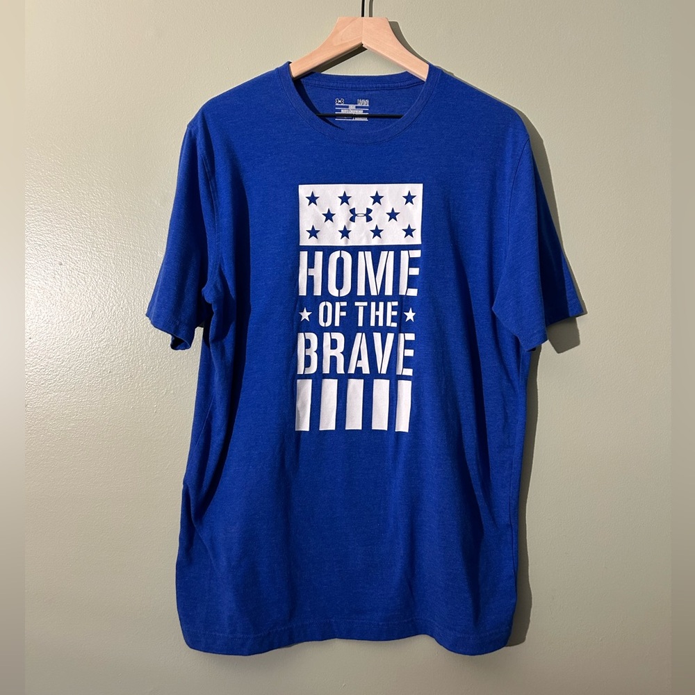 Under Armour Blue 'Home of the Brave' Short Sleeve Tee